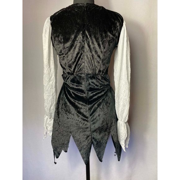 Black and White Pirate Witch Ghoul Sexy Halloween Costume - Picture 4 of 6